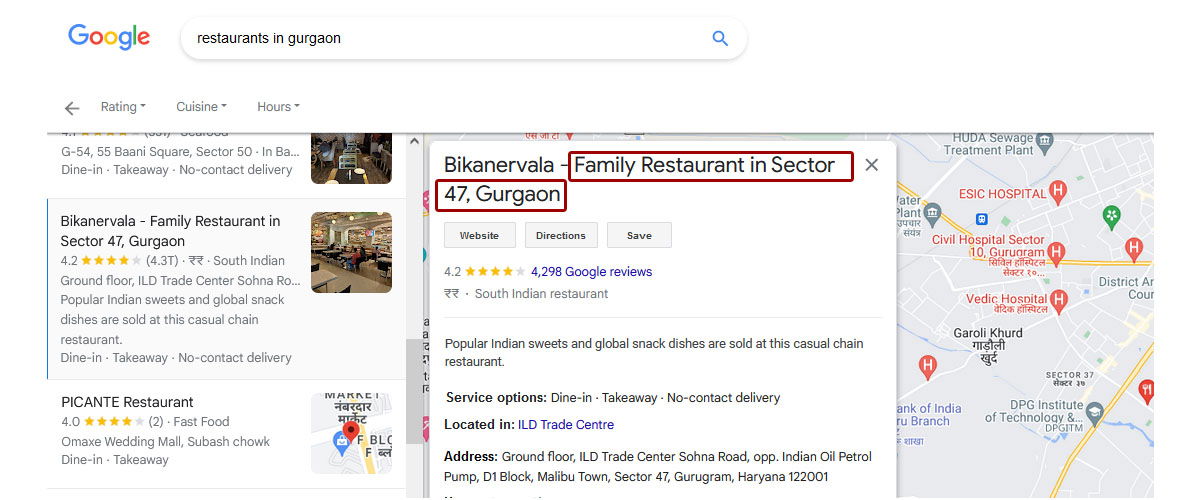 Keywords in The Business Name